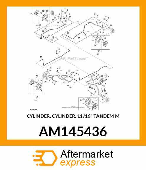 CYLINDER, CYLINDER, 11/16" TANDEM M AM145436