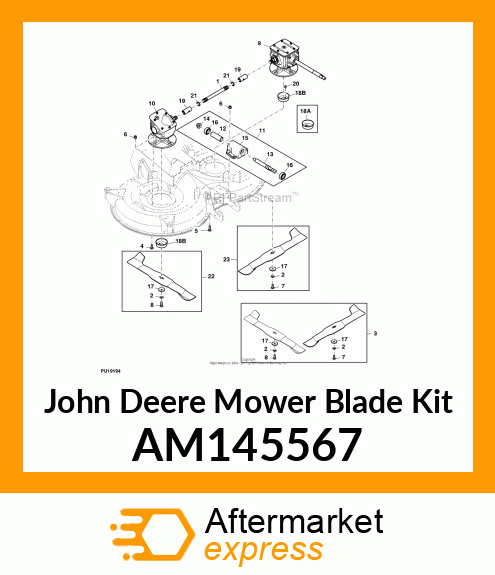 MOWER BLADE KIT, KIT, 48 RDRC MOWER AM145567