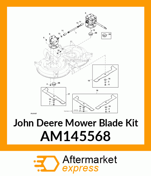 MOWER BLADE KIT, KIT, 54 RDRC MOWER AM145568