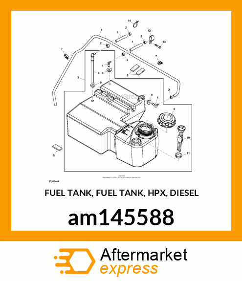 FUEL TANK, FUEL TANK, HPX, DIESEL am145588