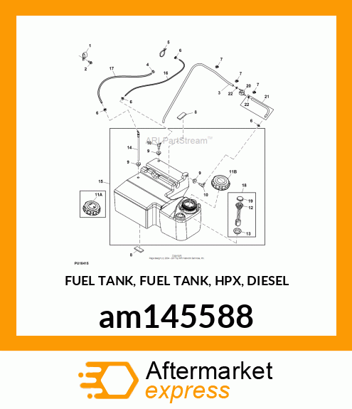 FUEL TANK, FUEL TANK, HPX, DIESEL am145588