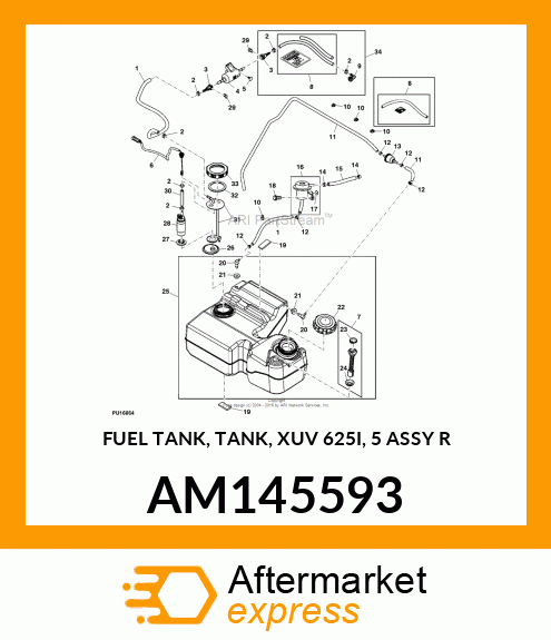 FUEL TANK, TANK, XUV 625I, 5 ASSY R AM145593