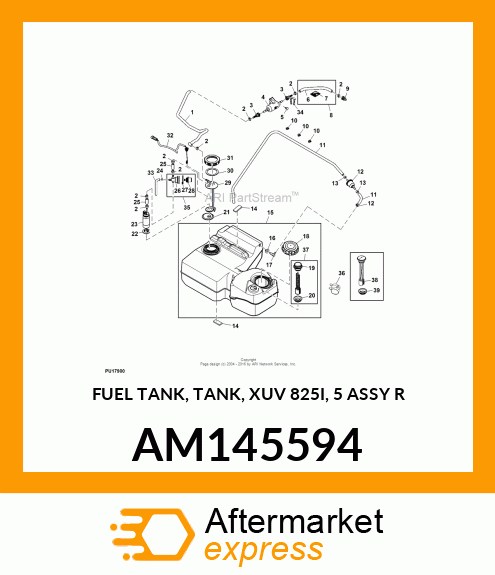 FUEL TANK, TANK, XUV 825I, 5 ASSY R AM145594