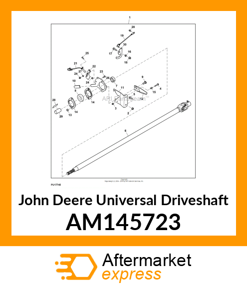 UNIVERSAL DRIVESHAFT, SHAFT, UNIVER AM145723