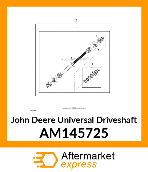 UNIVERSAL DRIVESHAFT, SHAFT, UNIVER AM145725