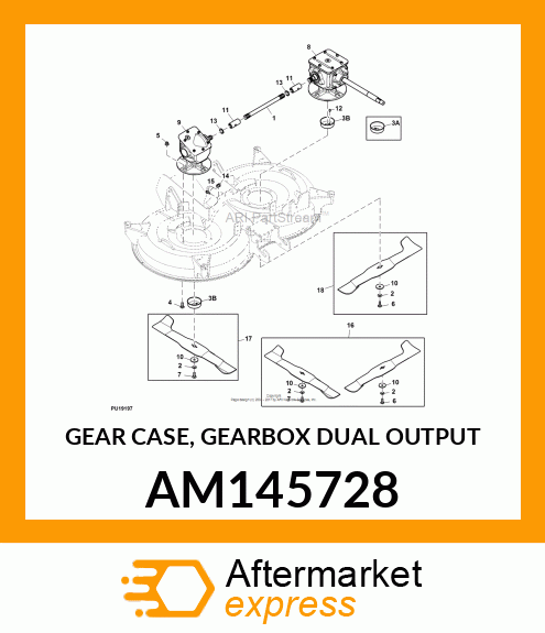 GEAR CASE, GEARBOX DUAL OUTPUT AM145728