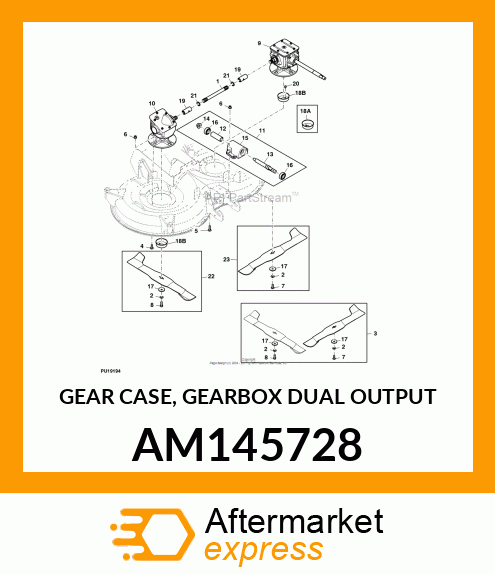 GEAR CASE, GEARBOX DUAL OUTPUT AM145728