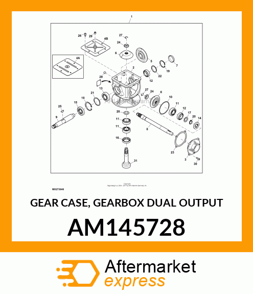 GEAR CASE, GEARBOX DUAL OUTPUT AM145728