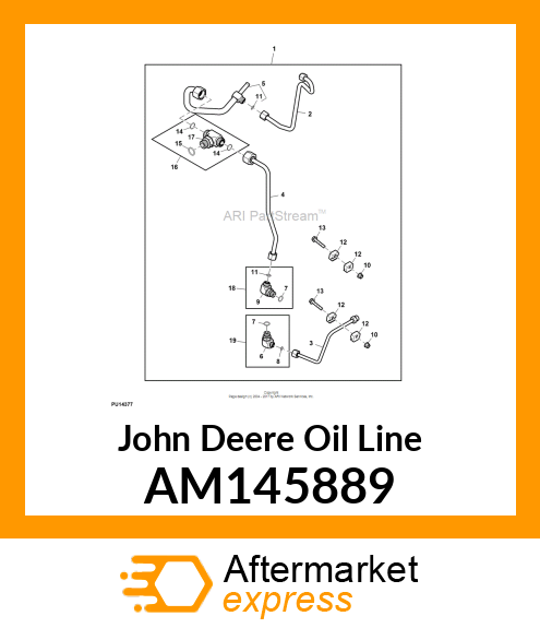 OIL TUBE, TUBE, MOTOR DRAIN AM145889