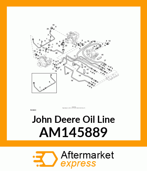 OIL TUBE, TUBE, MOTOR DRAIN AM145889