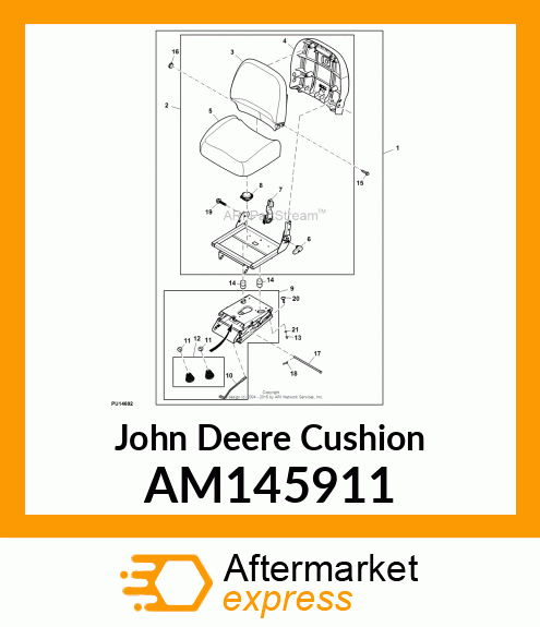 CUSHION, COVERED LOWER SEAT AM145911