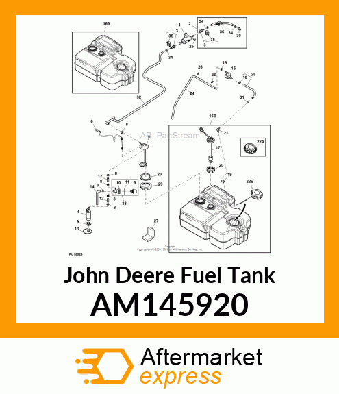 FUEL TANK, TANK, FUEL ASSEMBLED AM145920