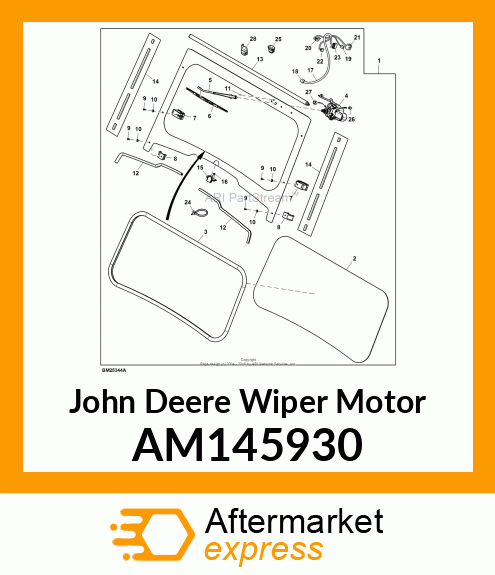 WIPER MOTOR, GLASS WS (MDUV) AM145930