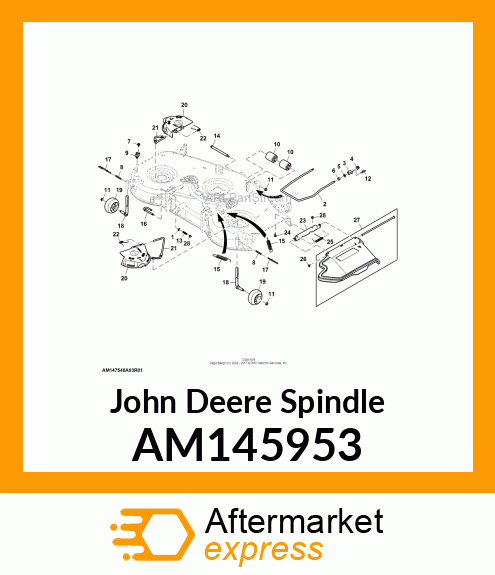 POST, ASSEMBLY, GAGE WHEEL SPINDLE AM145953