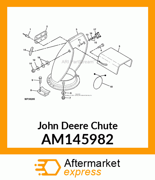 CHUTE, CHUTE, WELD DISCHARGE PAINT AM145982