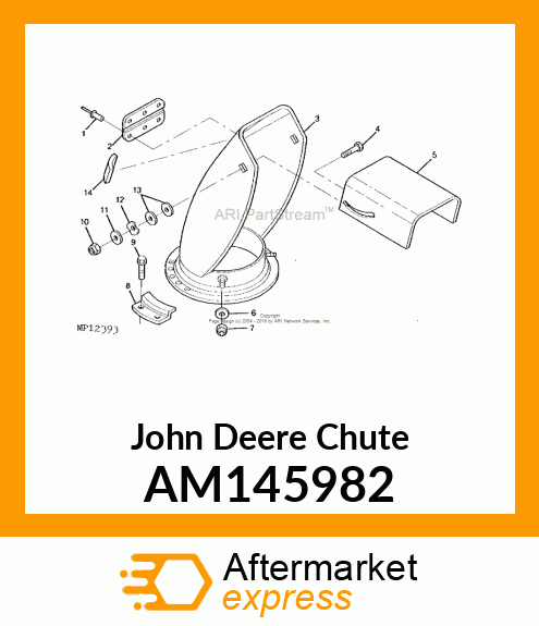 CHUTE, CHUTE, WELD DISCHARGE PAINT AM145982