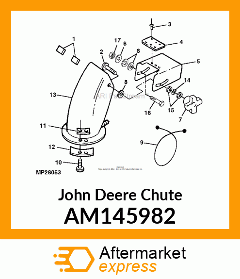 CHUTE, CHUTE, WELD DISCHARGE PAINT AM145982