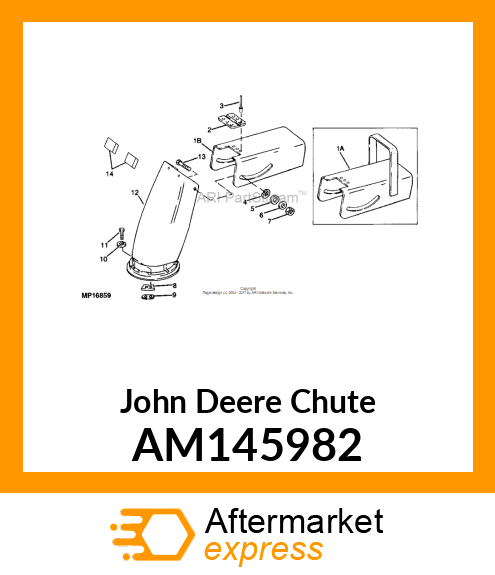 CHUTE, CHUTE, WELD DISCHARGE PAINT AM145982