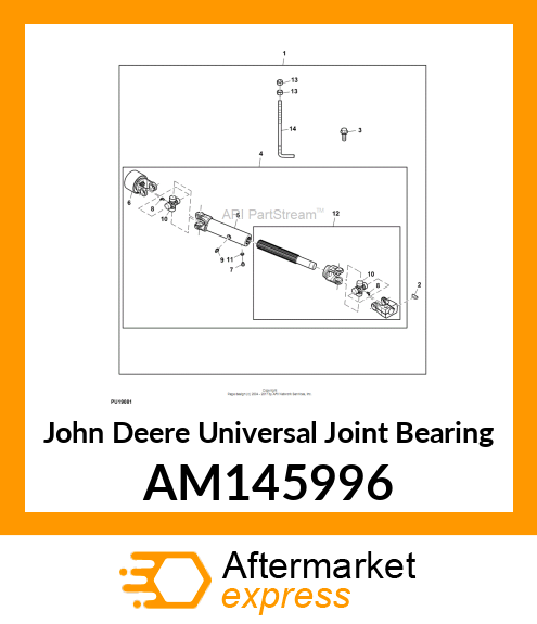 BEARING CROSS UNIVERSAL DRIVESHAFT AM145996