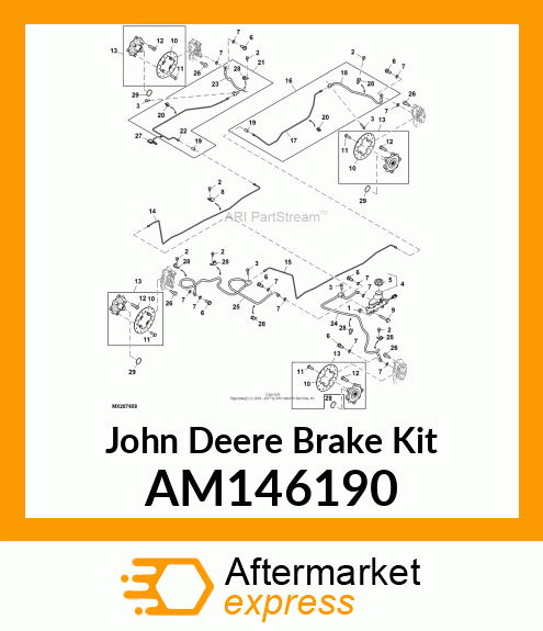 BRAKE KIT, KIT, CLEVIS AND FASTENER AM146190