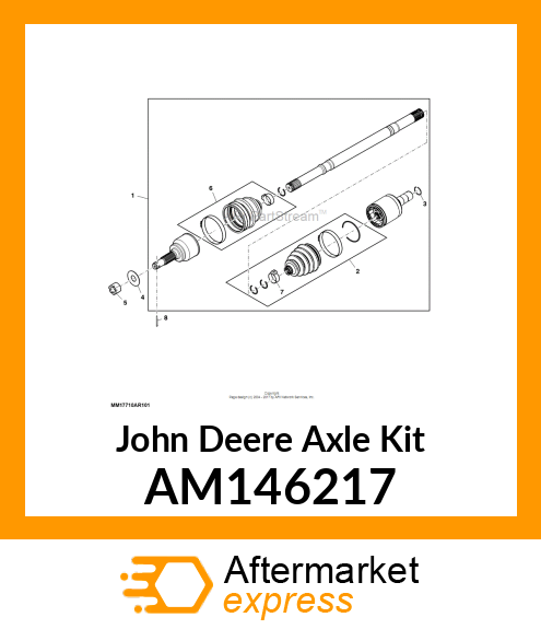 AXLE KIT, KIT, INBOARD DOJ BOOT SO AM146217