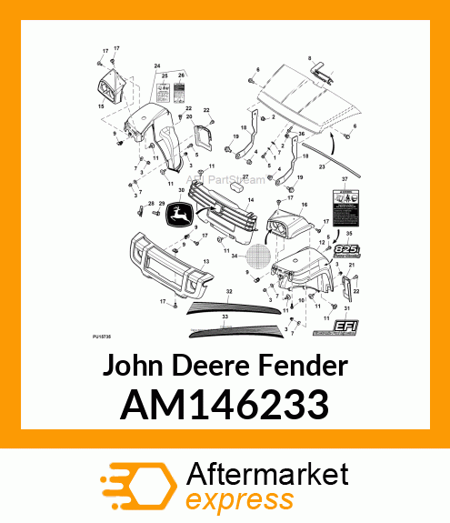 FENDER, RH, GREEN W/LABELS AM146233