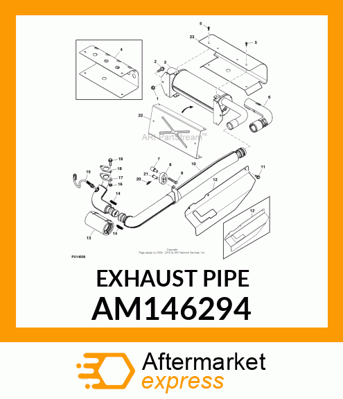 EXHAUST PIPE, MANIFOLD ASSEMBLY AM146294