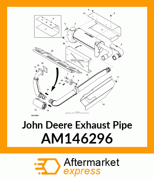 EXHAUST PIPE, EXHAUST PIPE, DIESEL AM146296