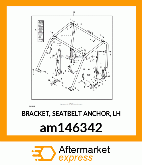 BRACKET, SEATBELT ANCHOR, LH am146342