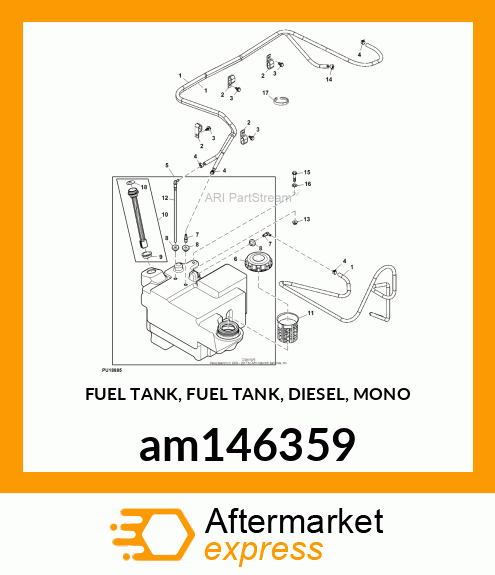 FUEL TANK, FUEL TANK, DIESEL, MONO am146359