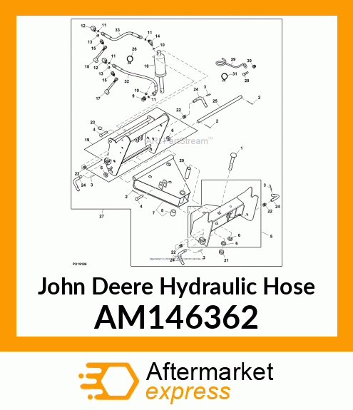 HYDRAULIC HOSE, HOSE, HYD, QH LIFT AM146362