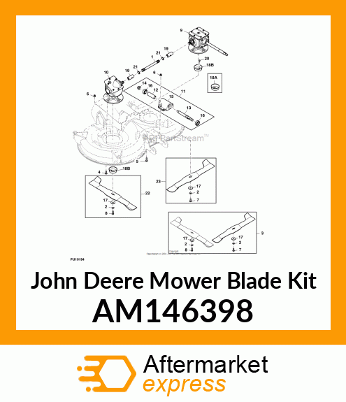 MOWER BLADE KIT, KIT, 48 RDRC MOWER AM146398