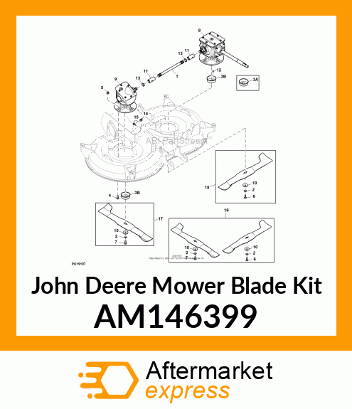 MOWER BLADE KIT, KIT, 54 RDRC MOWER AM146399