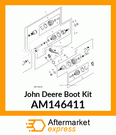 BOOT KIT, KIT, OUTBOARD BOOT (SOLY) AM146411