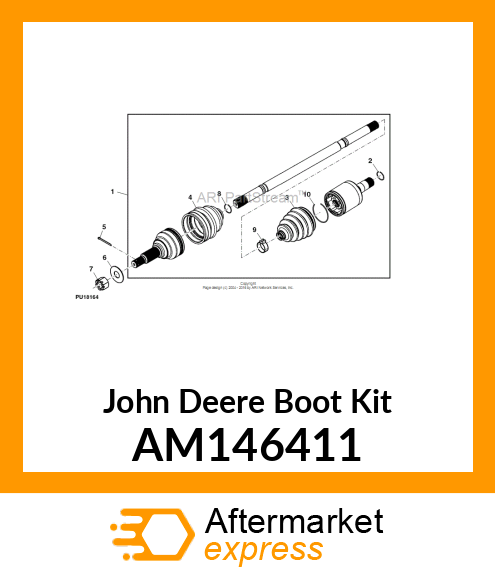 BOOT KIT, KIT, OUTBOARD BOOT (SOLY) AM146411