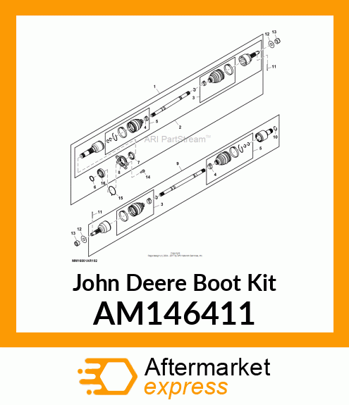 BOOT KIT, KIT, OUTBOARD BOOT (SOLY) AM146411