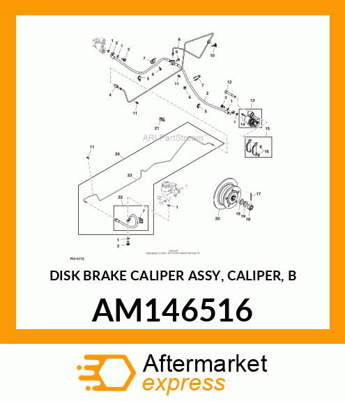 DISK BRAKE CALIPER ASSY, CALIPER, B AM146516