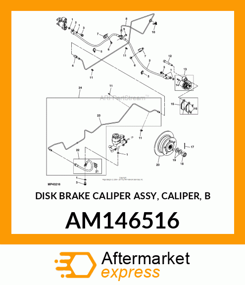 DISK BRAKE CALIPER ASSY, CALIPER, B AM146516