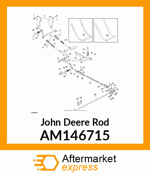 ROD, ROD DRAFT ROD ASSY X AM146715