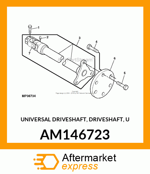 UNIVERSAL DRIVESHAFT, DRIVESHAFT, U AM146723