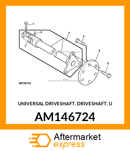 UNIVERSAL DRIVESHAFT, DRIVESHAFT, U AM146724