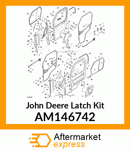 LATCH KIT, LH POLY CAB DOOR AM146742