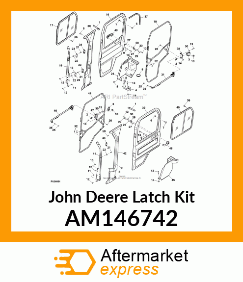 LATCH KIT, LH POLY CAB DOOR AM146742