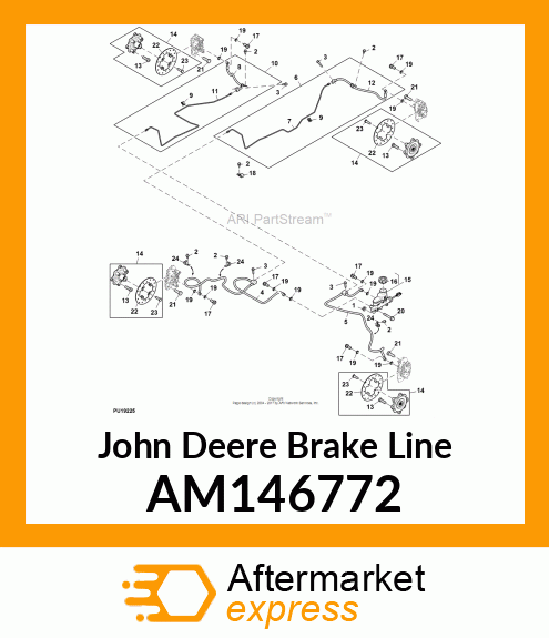 BRAKE LINE, 2P RIGHT REAR, ASSY AM146772