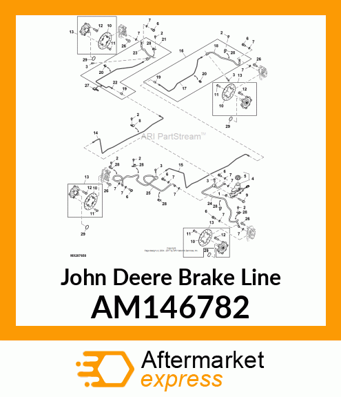 PIPE, 4PASS RR BRAKE AM146782