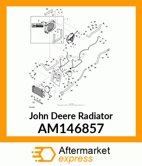 RADIATOR, RADIATOR CORE AND SHROUD AM146857