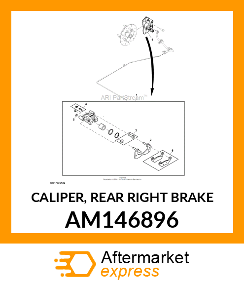 CALIPER, REAR RIGHT BRAKE AM146896