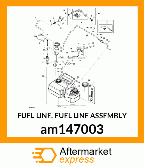 FUEL LINE, FUEL LINE ASSEMBLY am147003