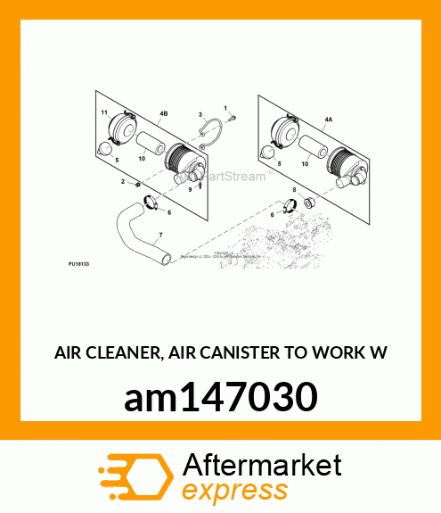 AIR CLEANER, AIR CANISTER TO WORK W am147030