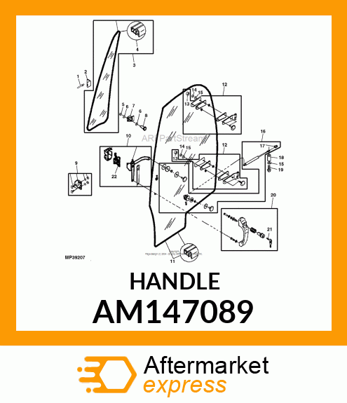 HANDLE, HANDLE DELUXE CAB, PASSENG AM147089